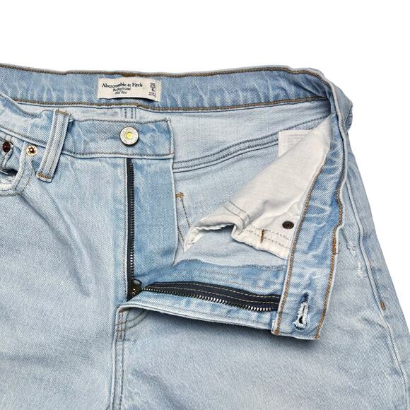 Abercrombie & Fitch | Women | The Boyfriend Mid Rise Distressed Jeans | Sz 28 6R - Picture 9 of 12